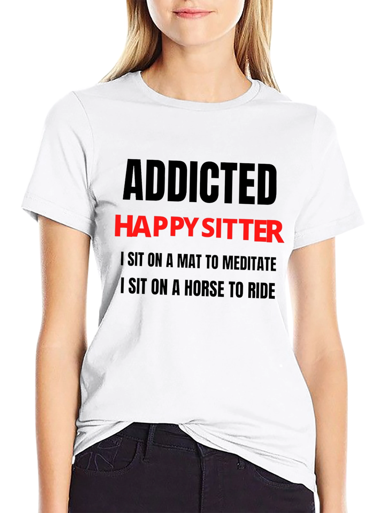 Addicted Happy Sitter T-Shirt - Mens Novelty Tee