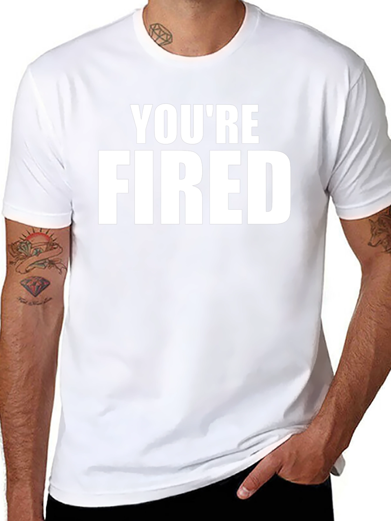 Youre Fired Graphic Tee - Black Crew Neck T-Shirt