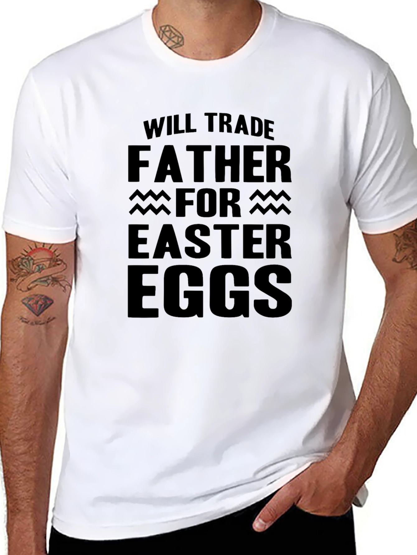 Will Trade Father for Easter Eggs Black T-Shirt