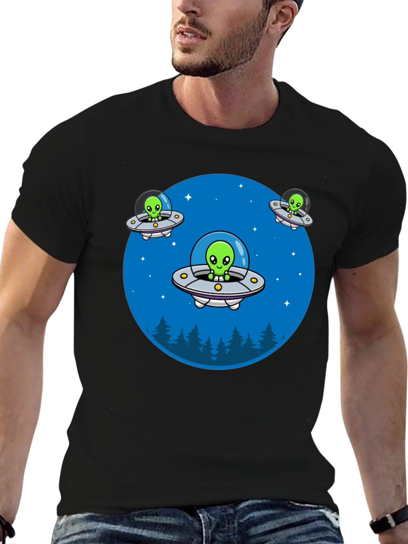 Alien UFO Graphic T-Shirt