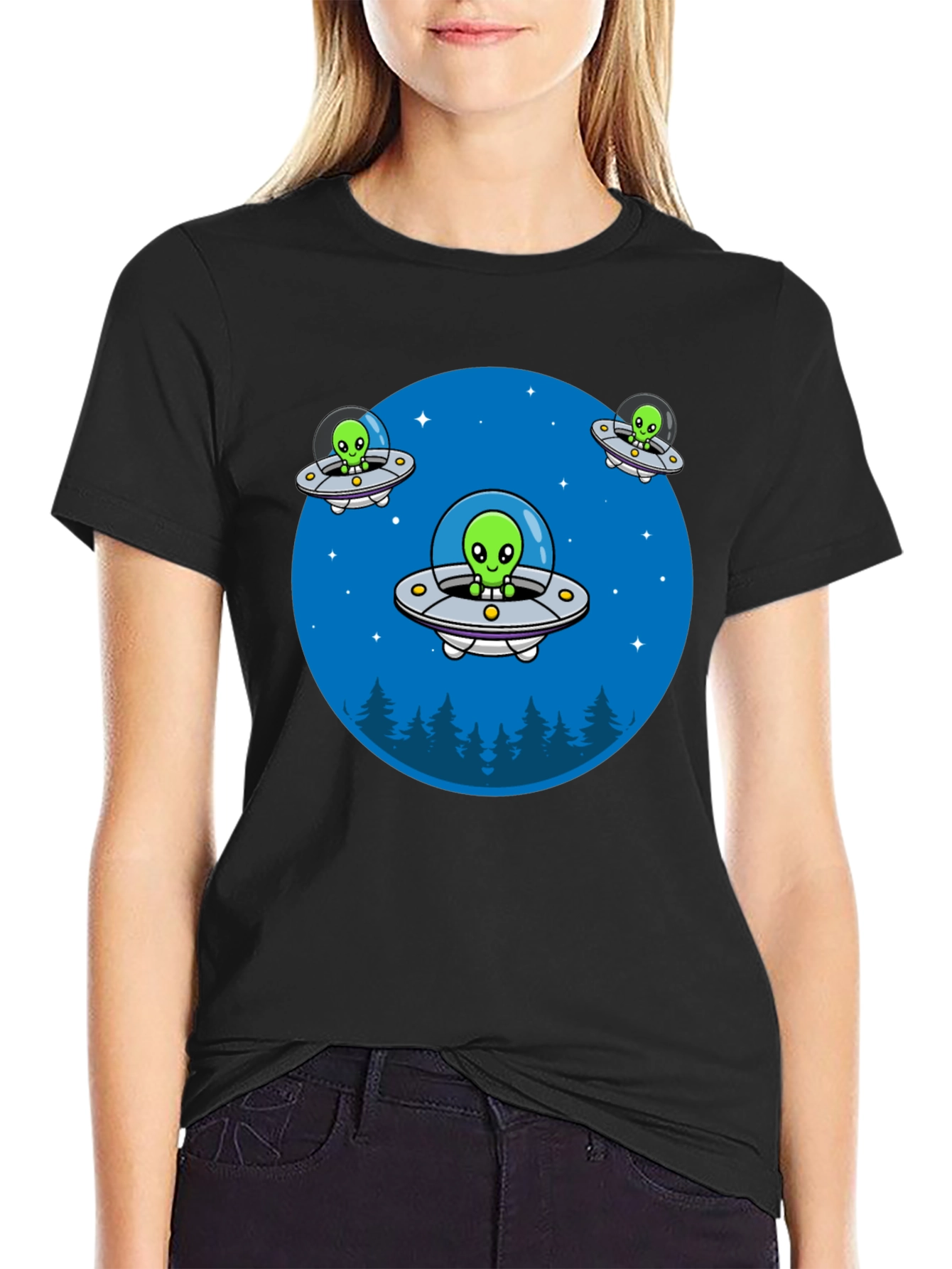 Alien UFO Graphic T-Shirt