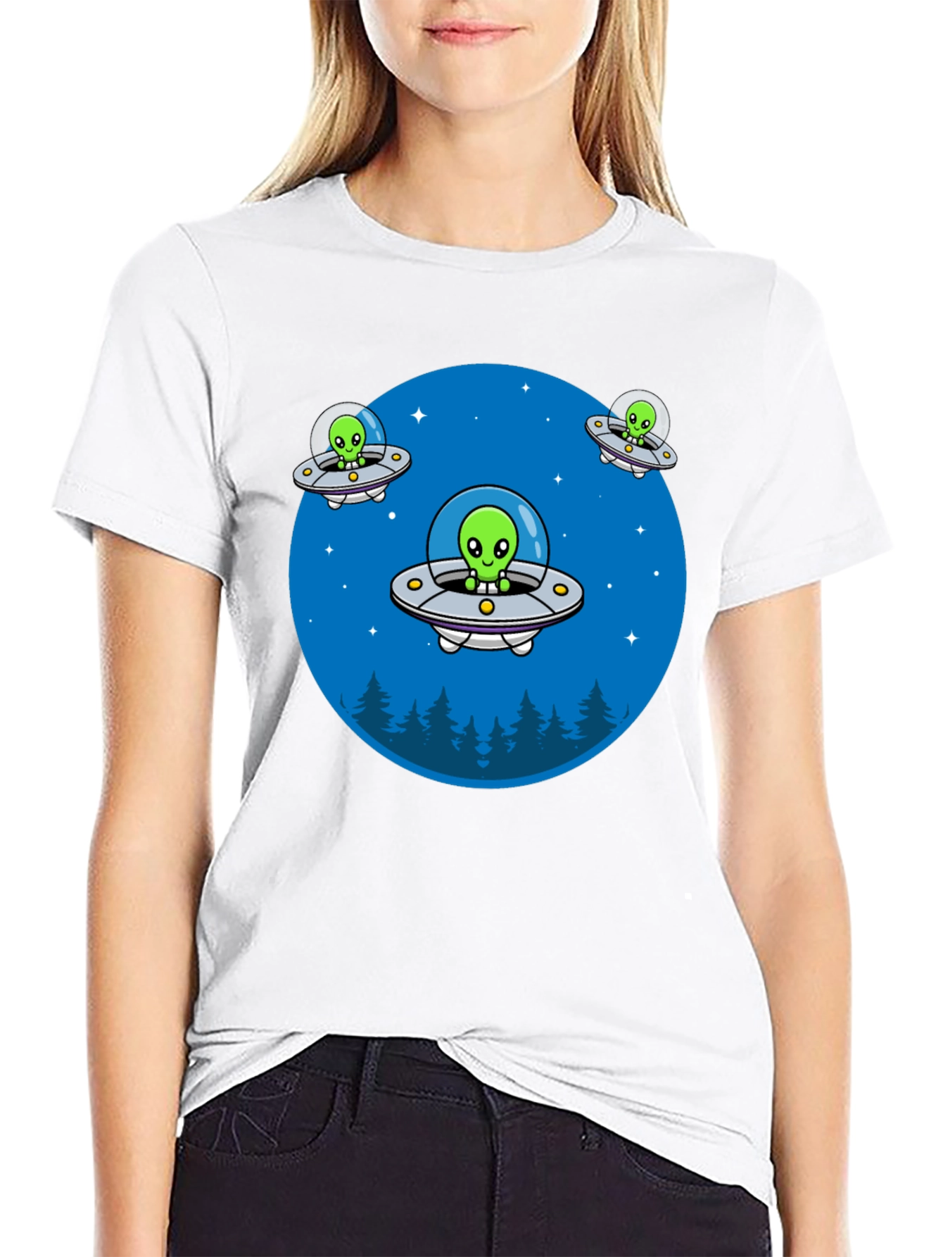 Alien UFO Graphic T-Shirt