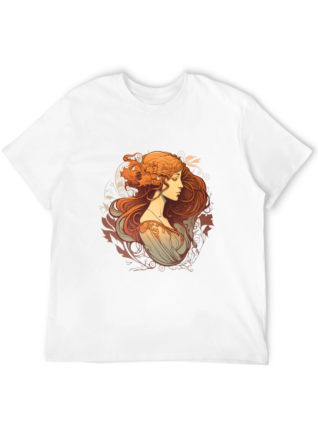 Art Nouveau Woman Graphic Black T-Shirt