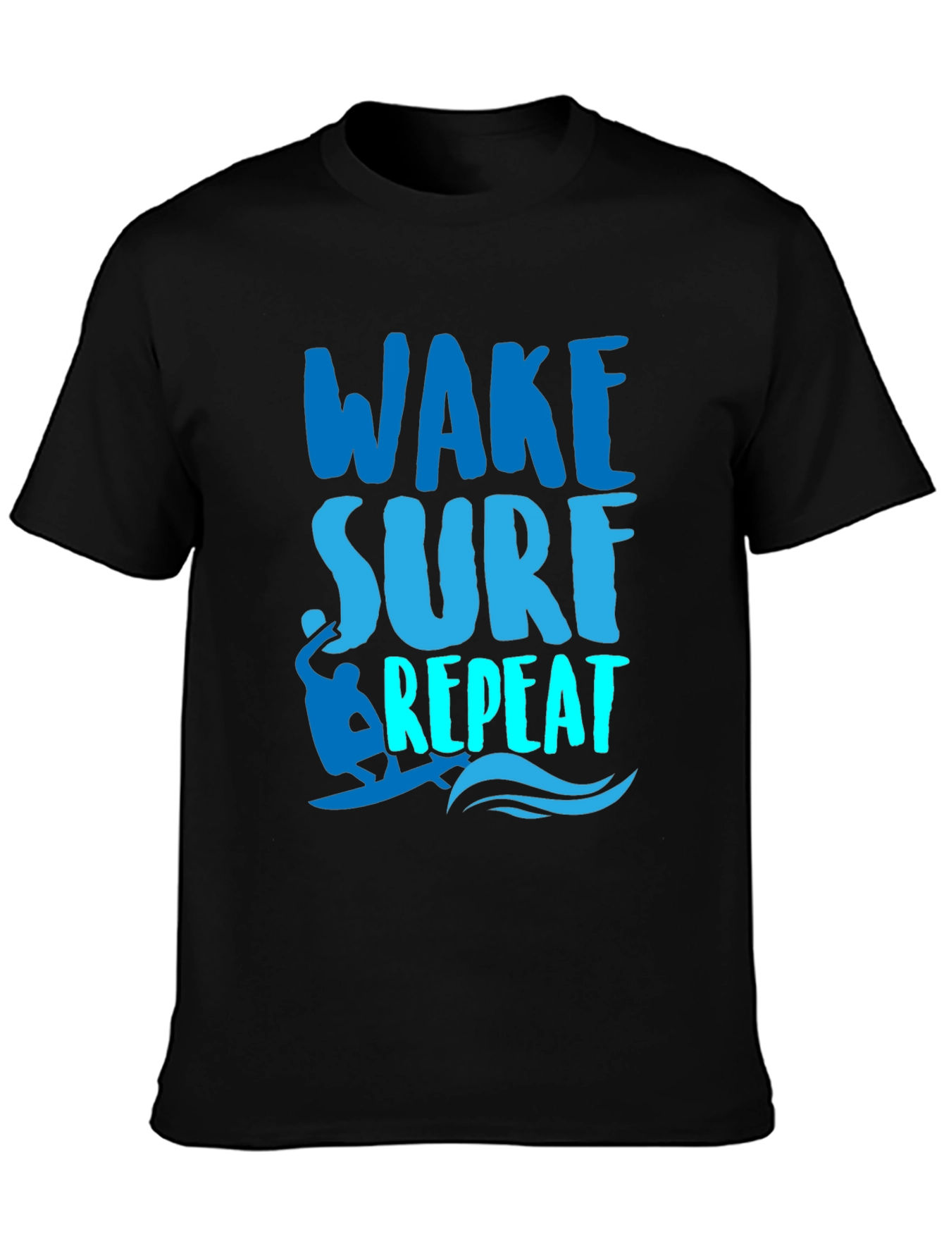 Wake Surf Repeat Graphic Tee - Surfer T-Shirt