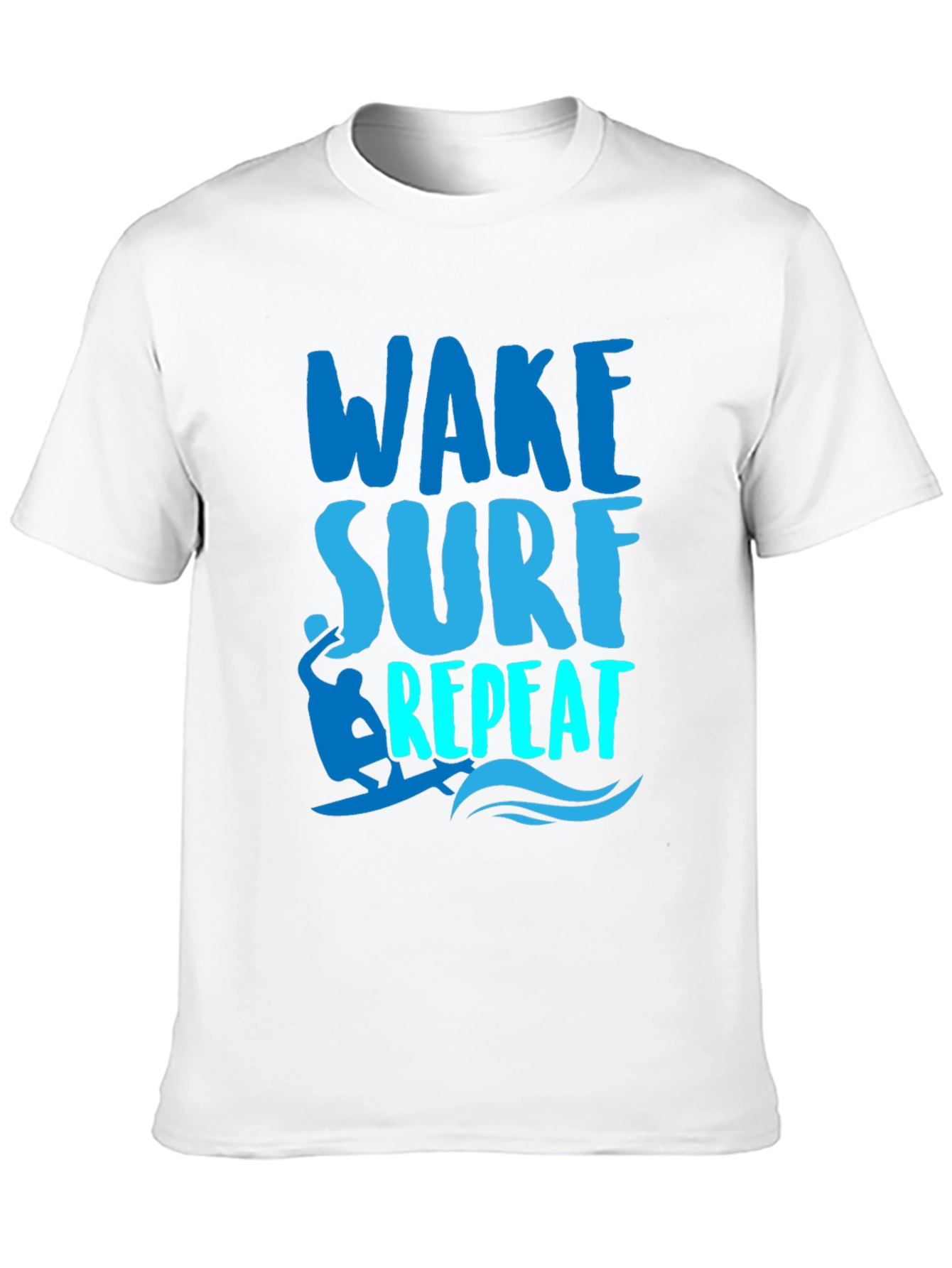 Wake Surf Repeat Graphic Tee - Surfer T-Shirt
