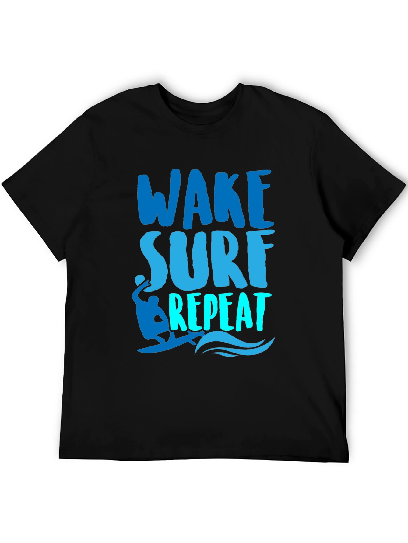 Wake Surf Repeat Graphic Tee - Surfer T-Shirt