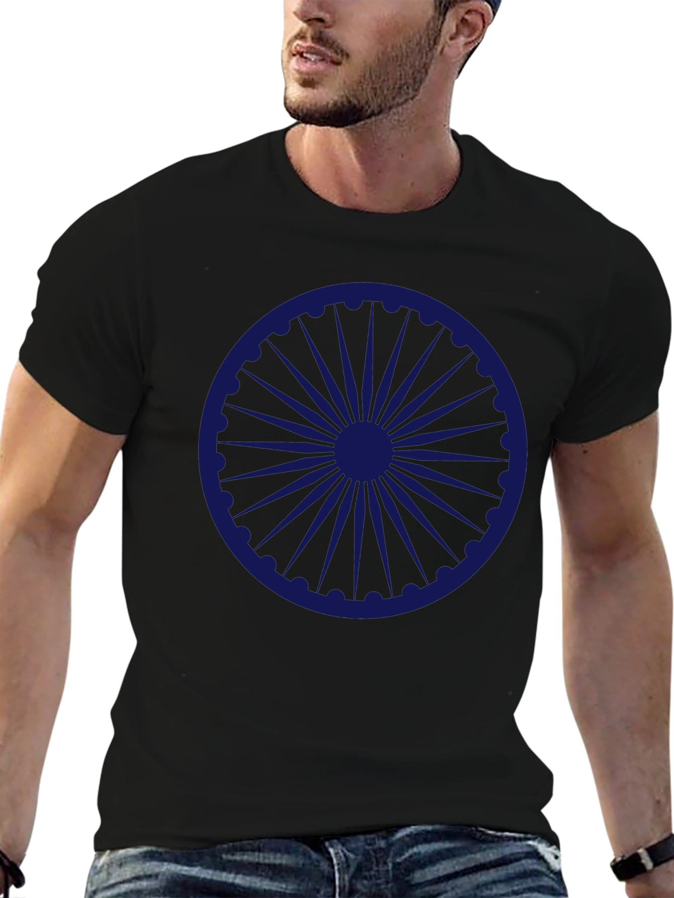 Ashoka Chakra Black T-Shirt