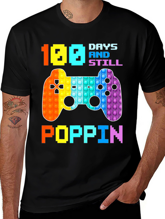 100 Days Poppin T-Shirt - Gamer Style