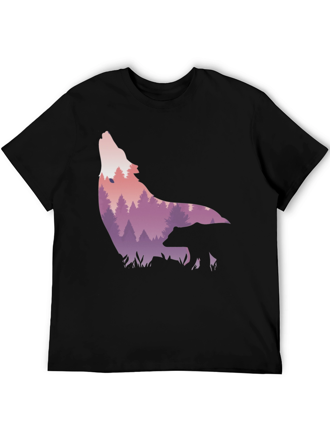 Wolf & Bear Graphic Tee - Nature Scene Print