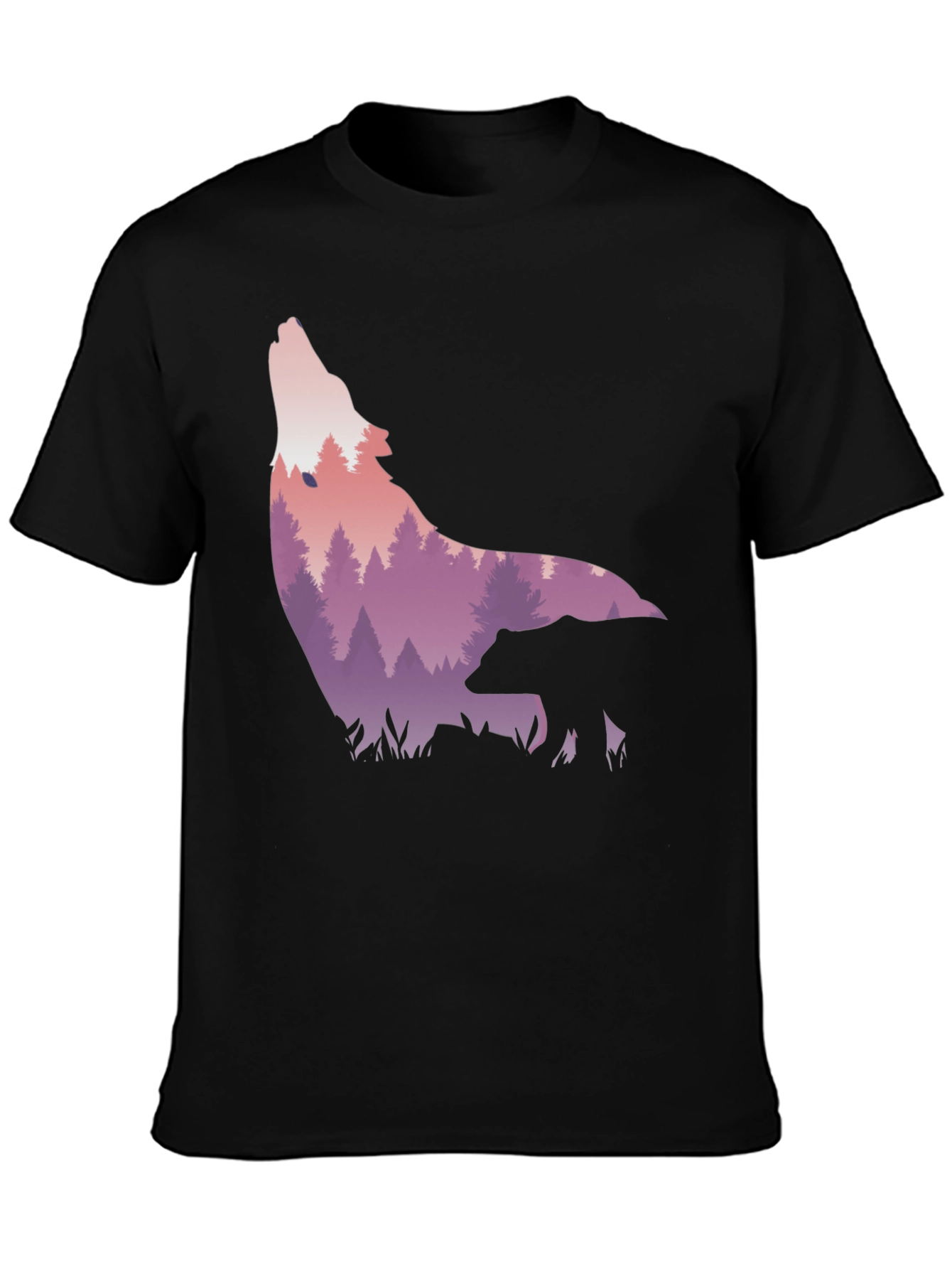 Wolf & Bear Graphic Tee - Nature Scene Print