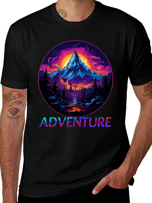 Adventure Mountain Graphic Tee - Black
