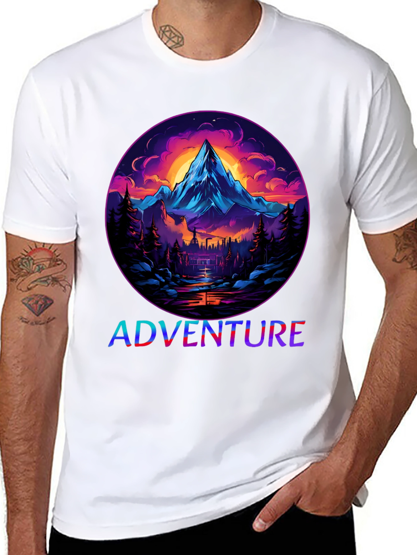 Adventure Mountain Graphic Tee - Black