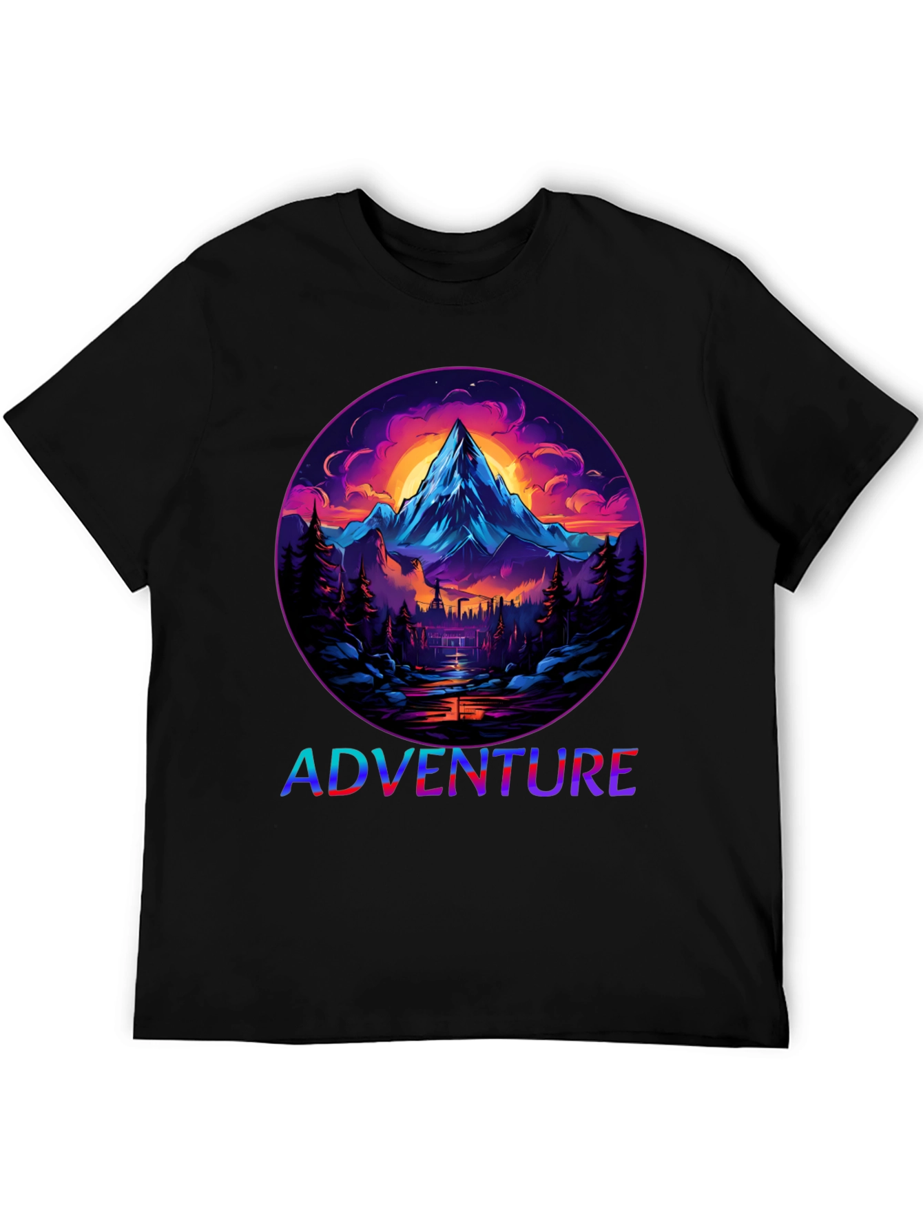 Adventure Mountain Graphic Tee - Black