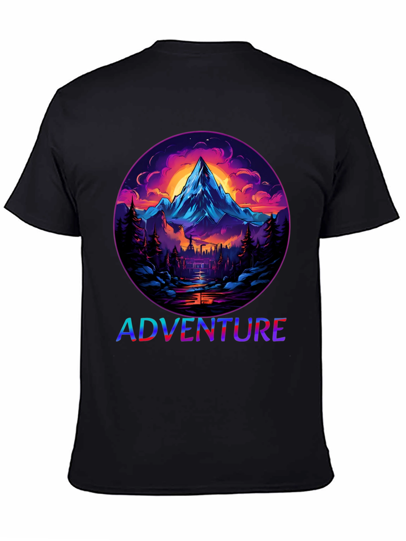 Adventure Mountain Graphic Tee - Black