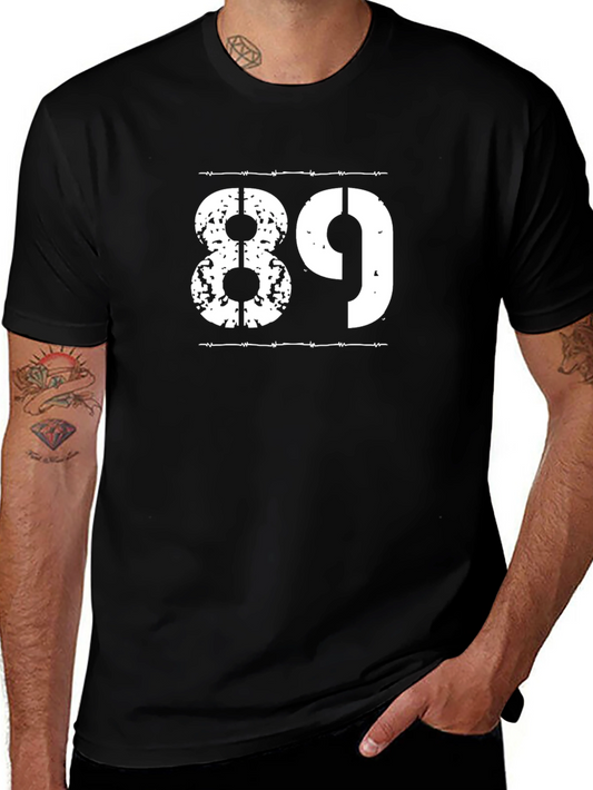 89 Graphic T-Shirt - Black Cotton Blend Tee