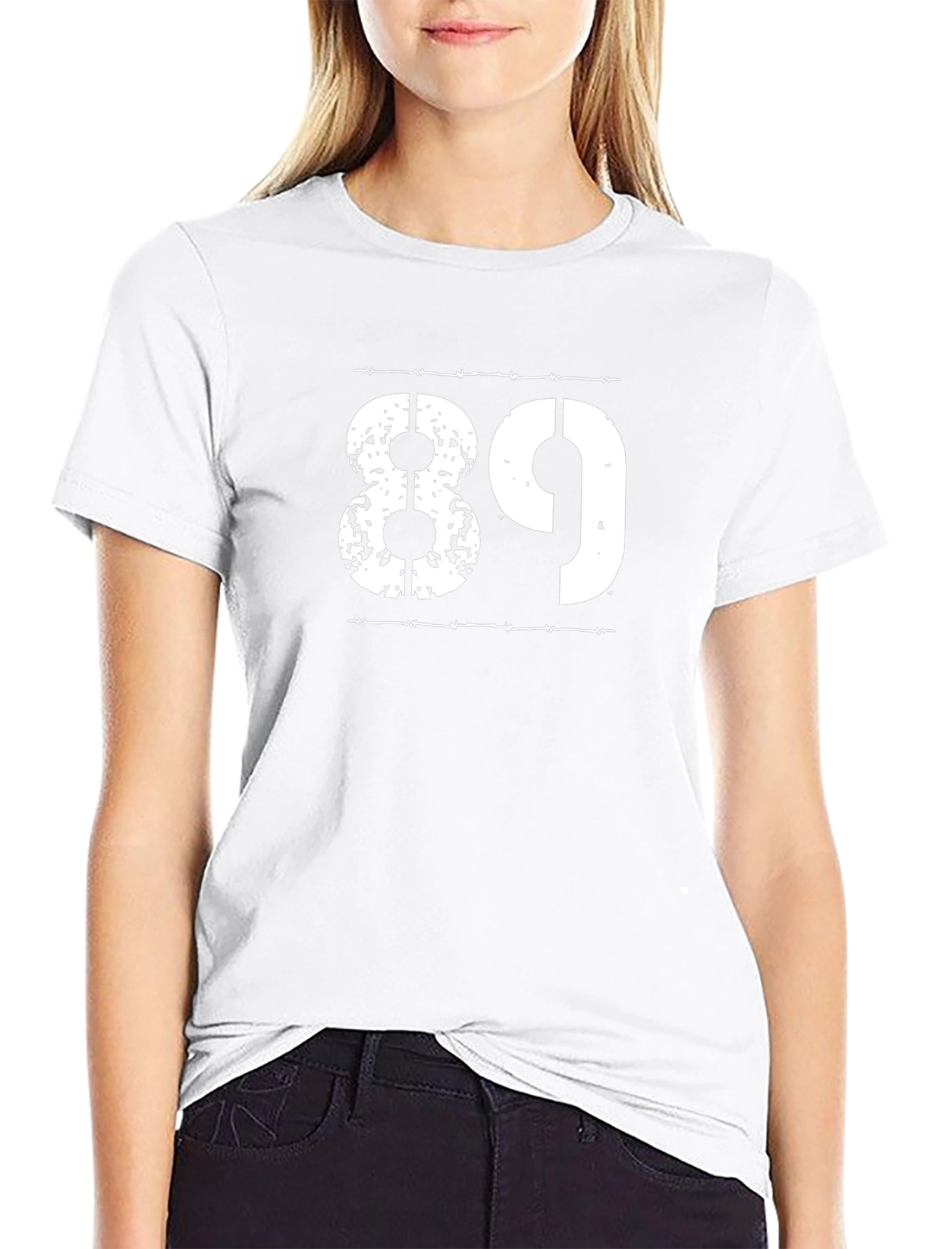 89 Graphic T-Shirt - Black Cotton Blend Tee