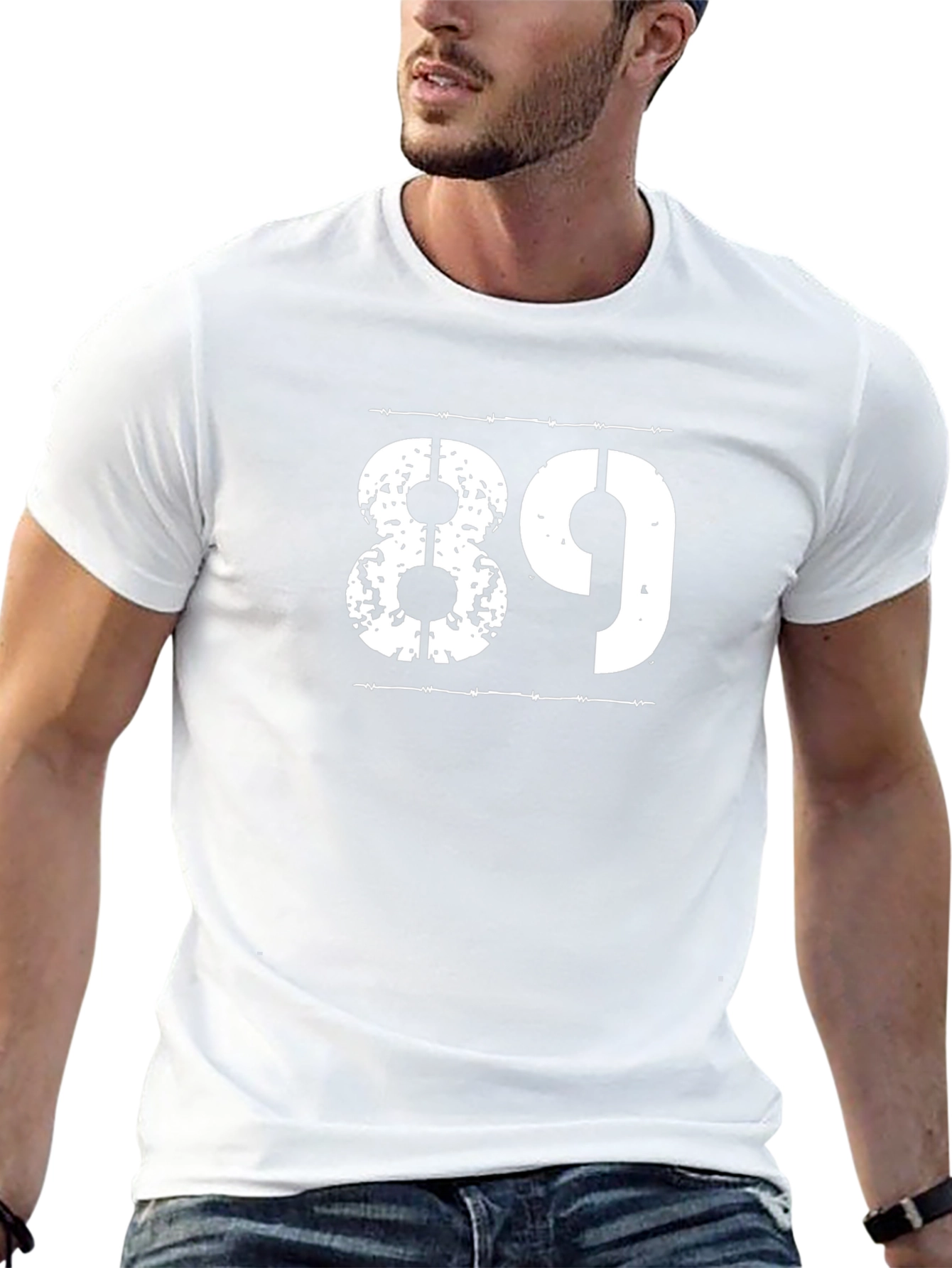 89 Graphic T-Shirt - Black Cotton Blend Tee