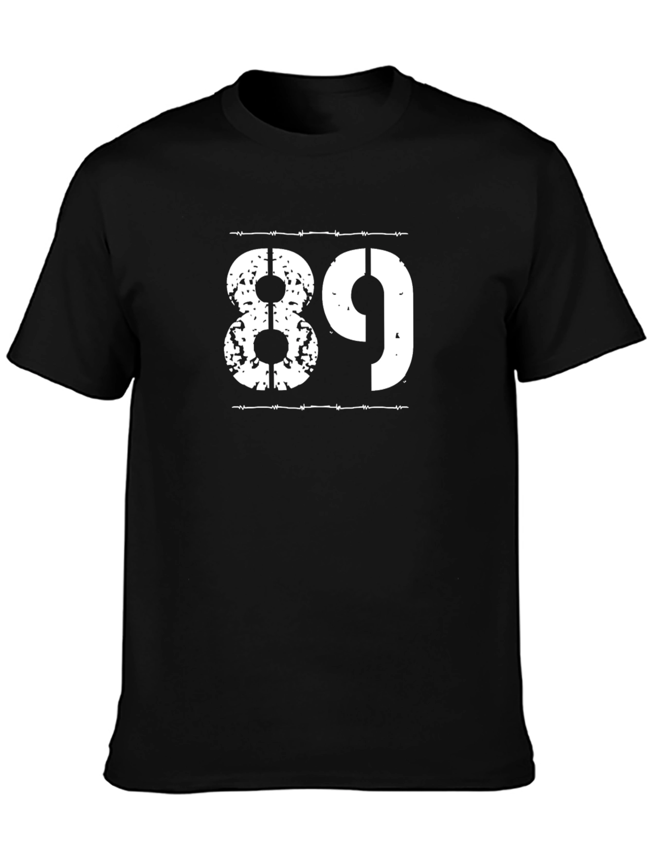 89 Graphic T-Shirt - Black Cotton Blend Tee