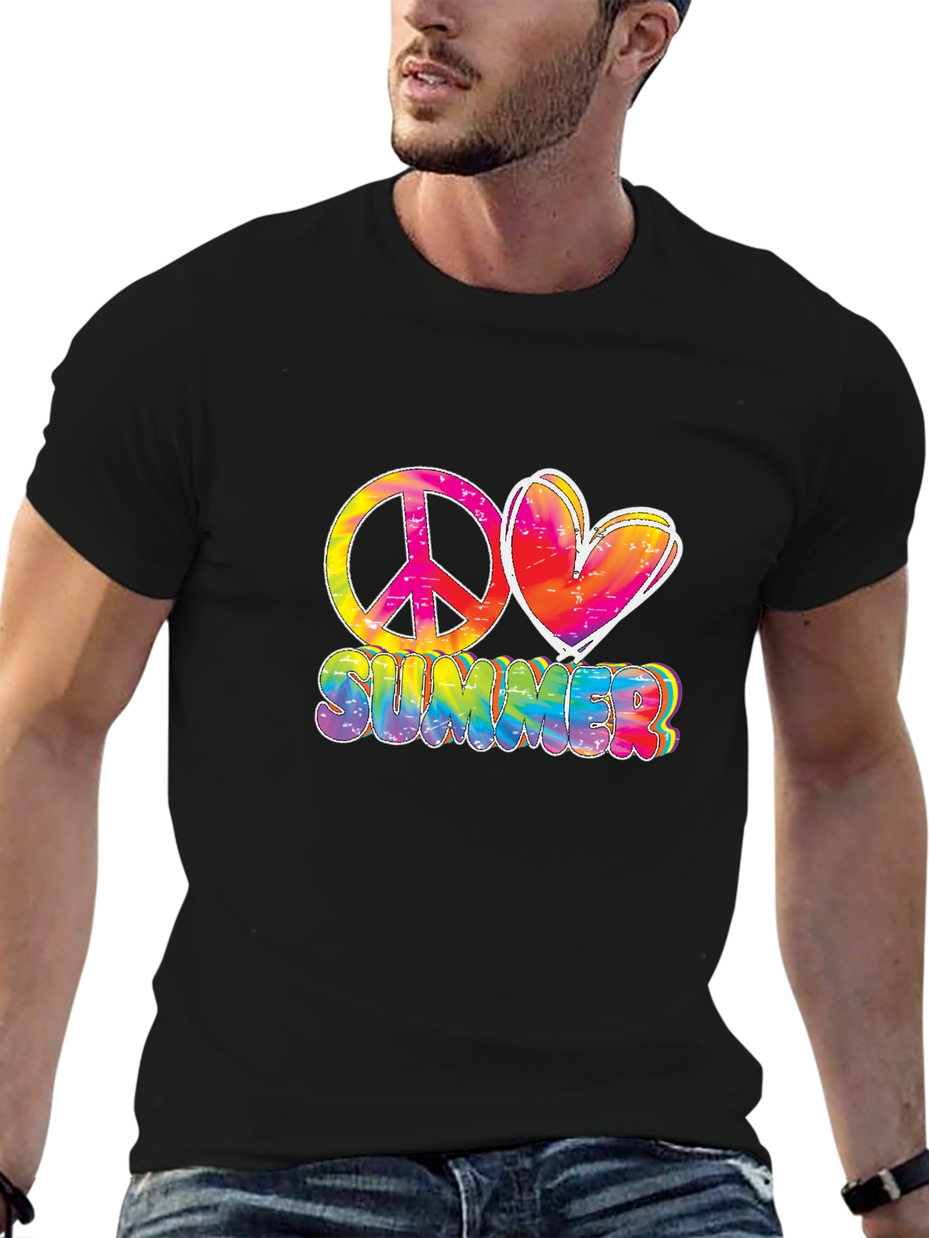Peace Love Summer Tie-Dye Graphic Tee