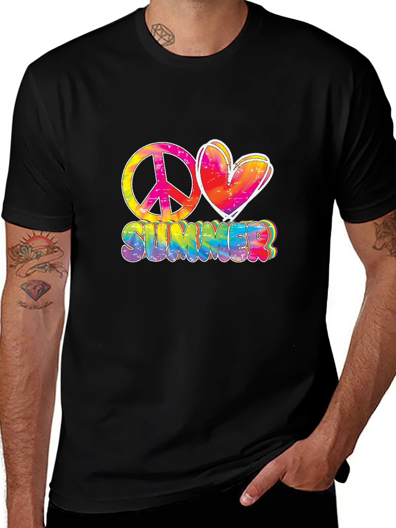 Peace Love Summer Tie-Dye Graphic Tee