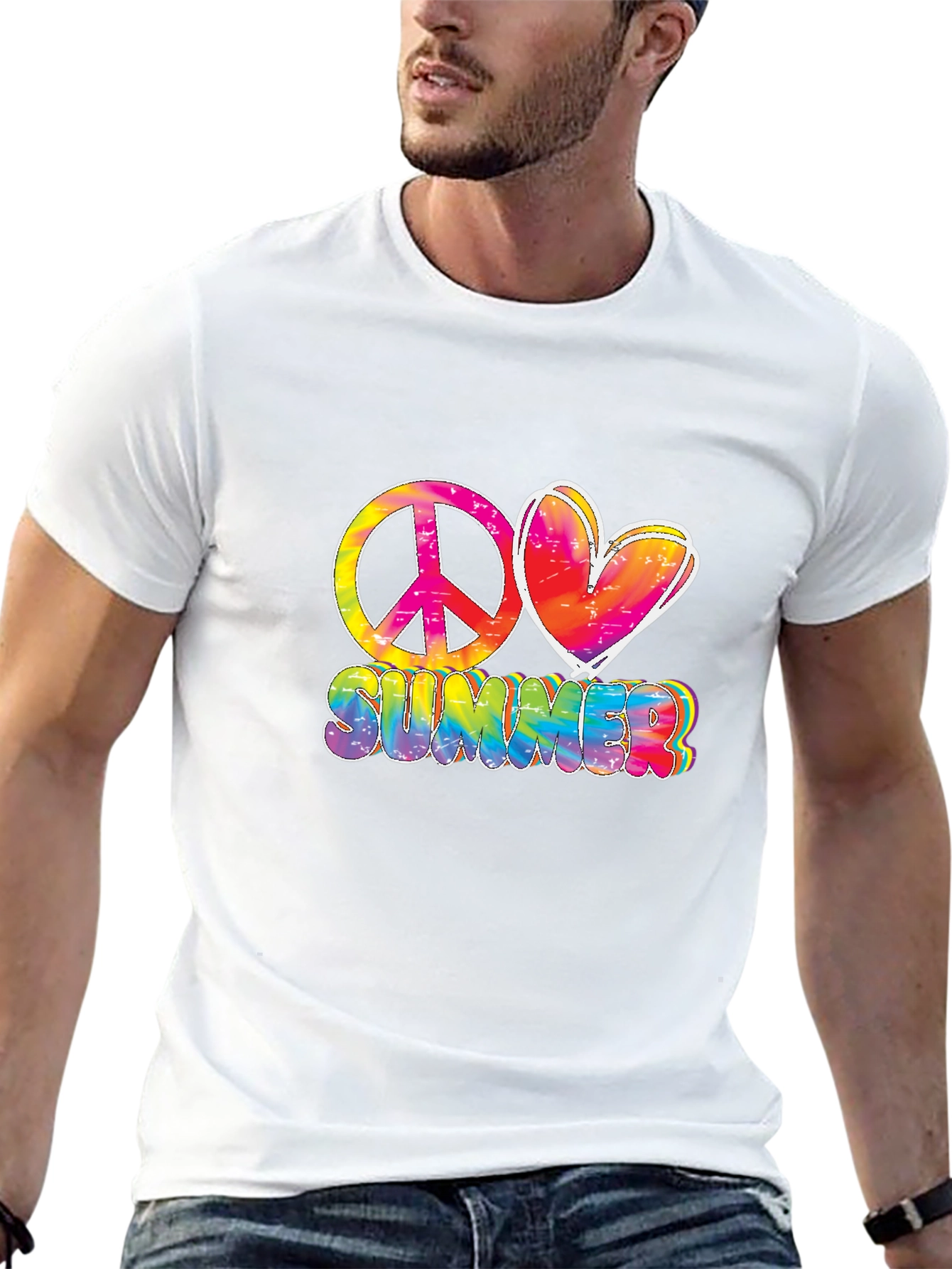 Peace Love Summer Tie-Dye Graphic Tee