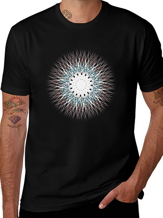 Abstract Starburst Graphic Black T-Shirt