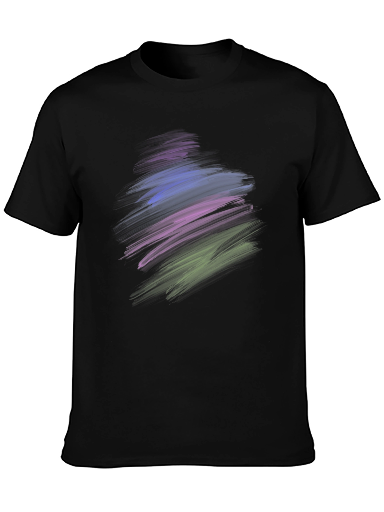 Abstract Brush Stroke Graphic Black T-Shirt