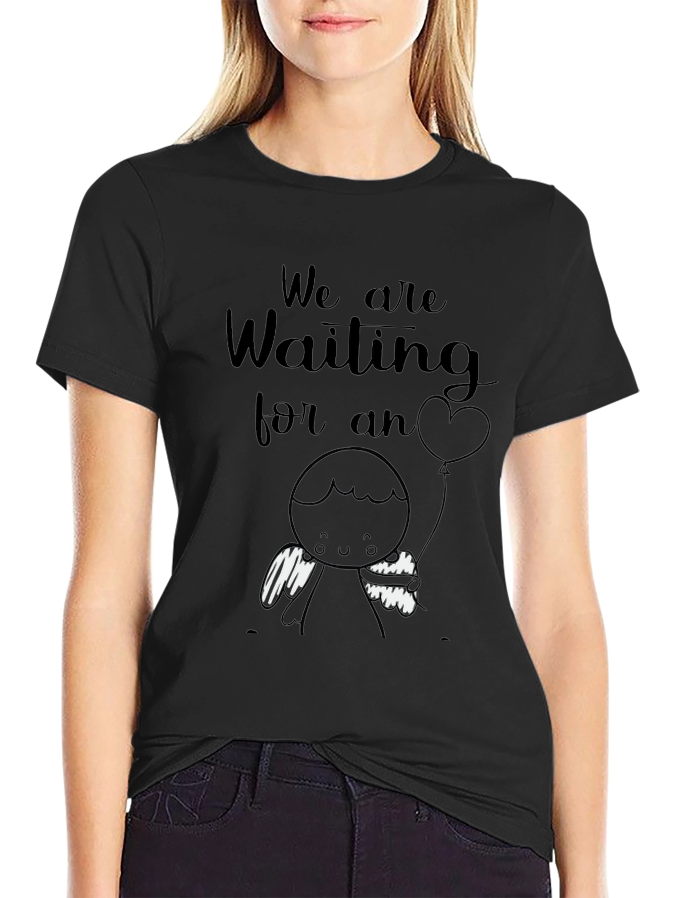 We Are Waiting T-Shirt Cute Angel Graphic Tee
