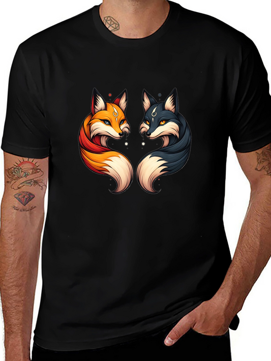 Yin Yang Foxes Graphic T-Shirt
