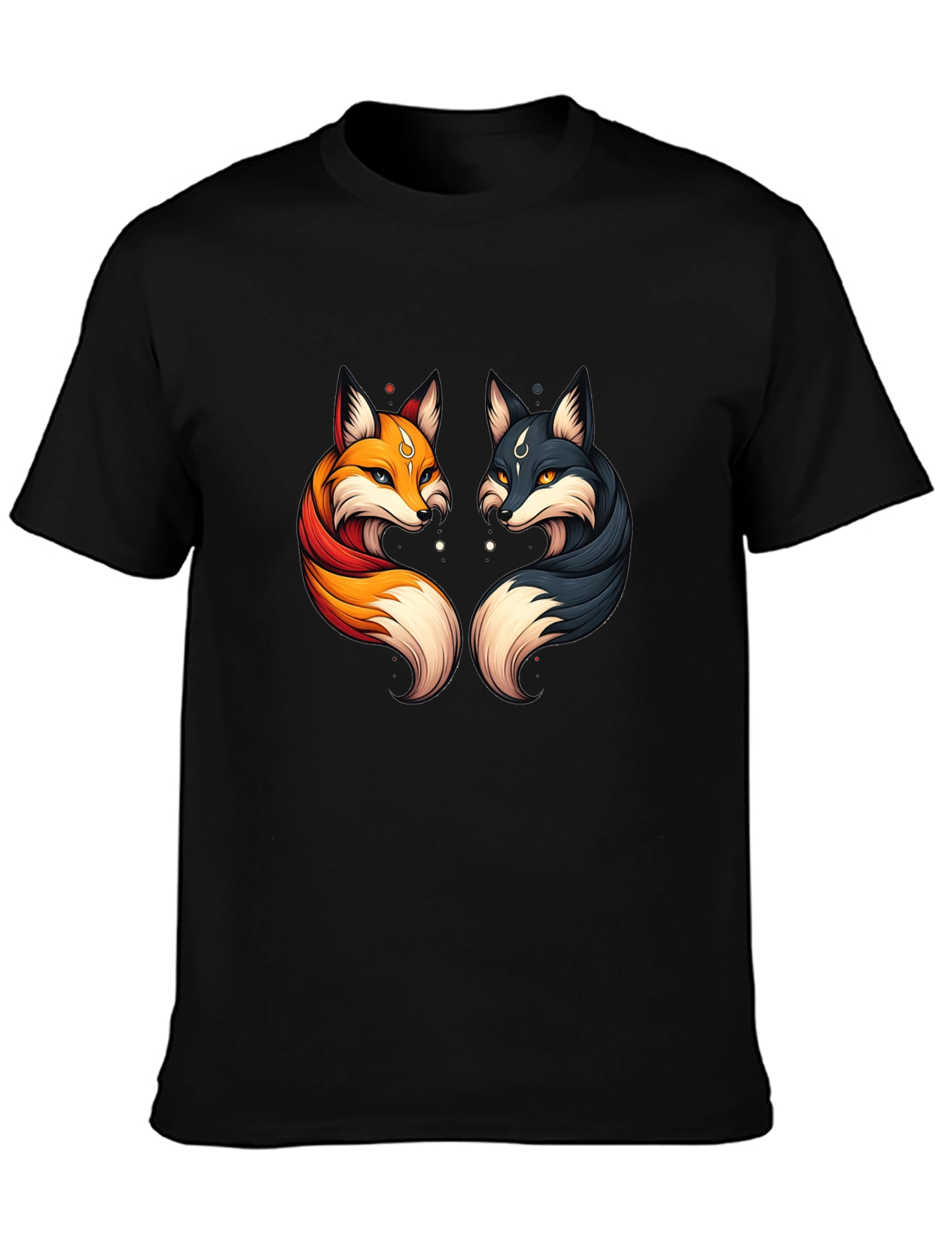 Yin Yang Foxes Graphic T-Shirt