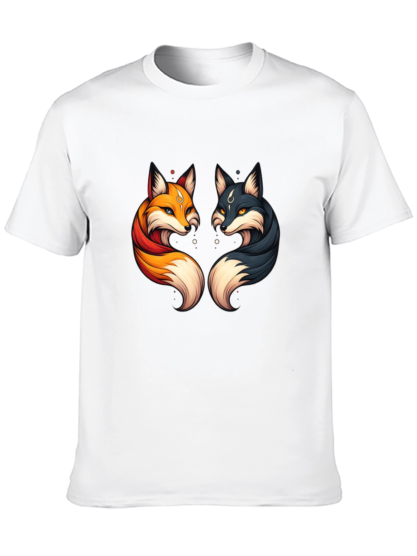 Yin Yang Foxes Graphic T-Shirt