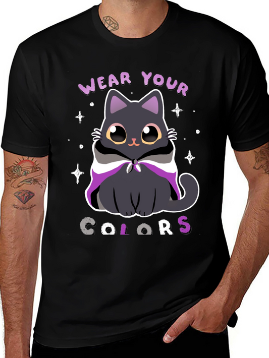 Asexual Pride Cat T-Shirt - Wear Your Colors!