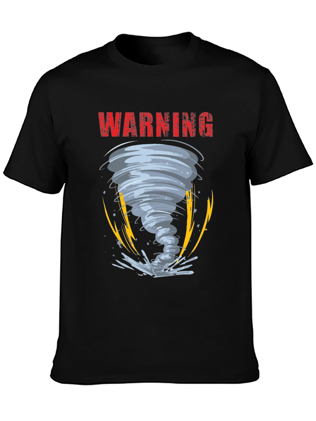 Warning Tornado Graphic Print Mens T-Shirt