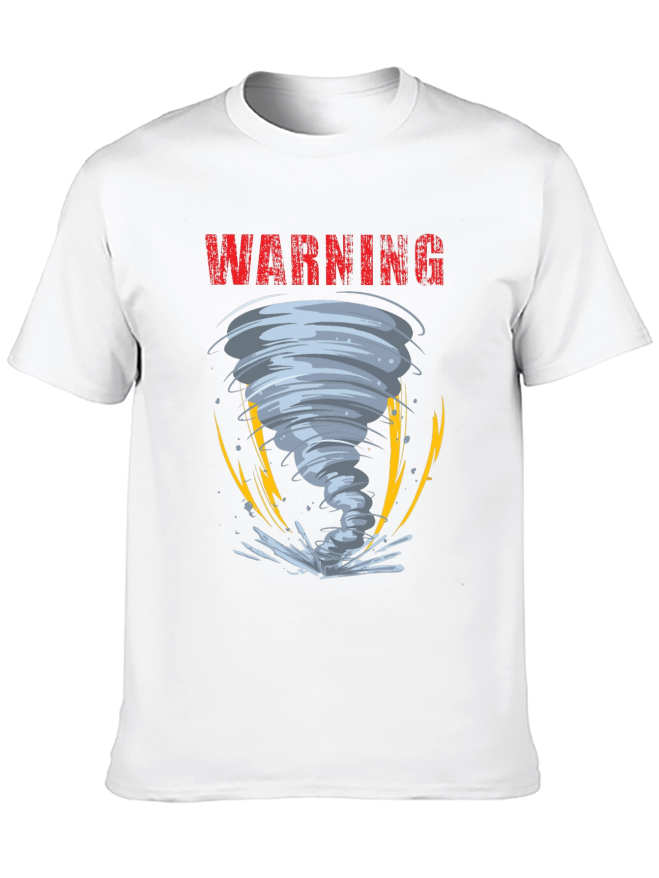 Warning Tornado Graphic Print Mens T-Shirt