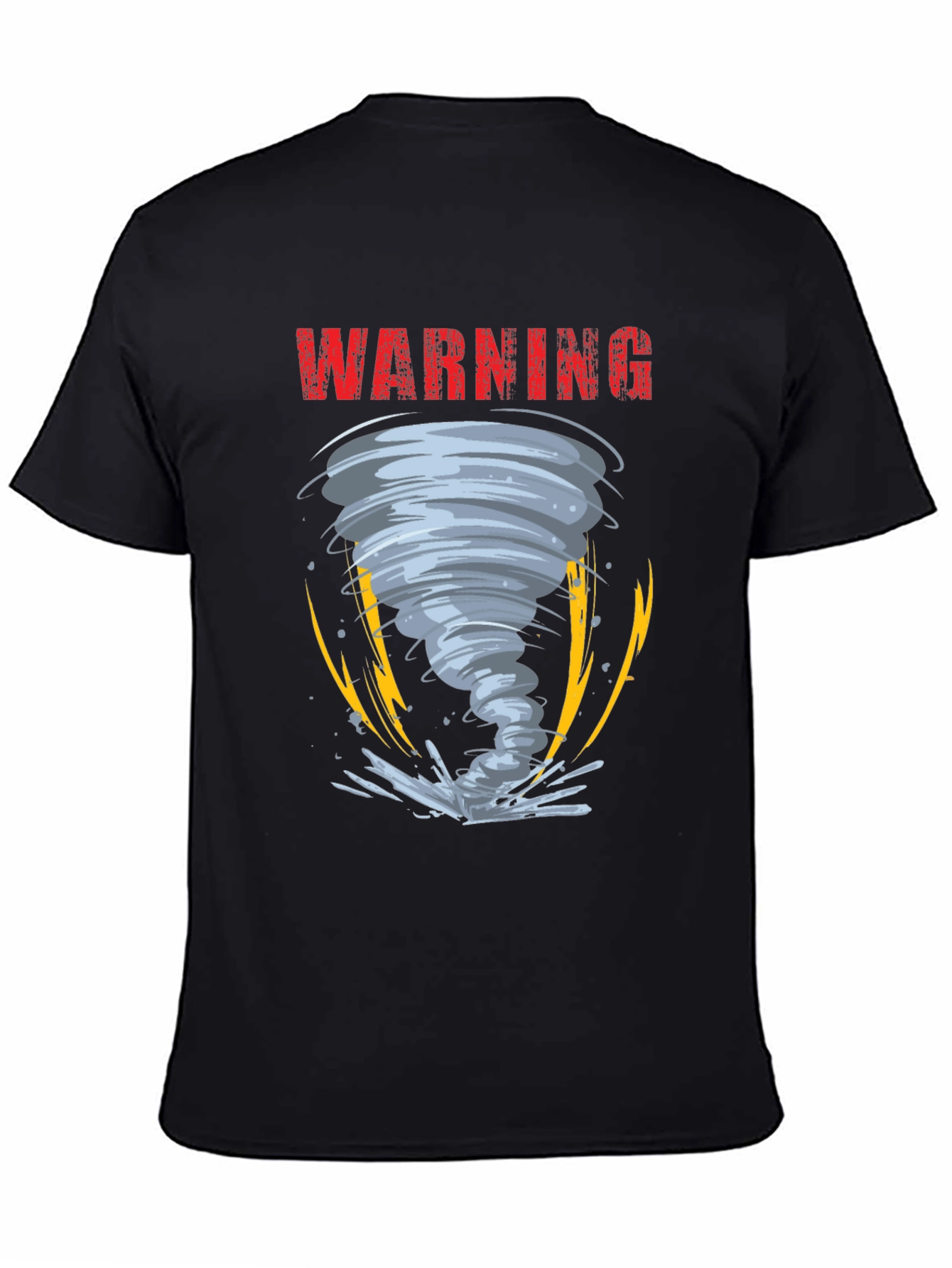 Warning Tornado Graphic Print Mens T-Shirt