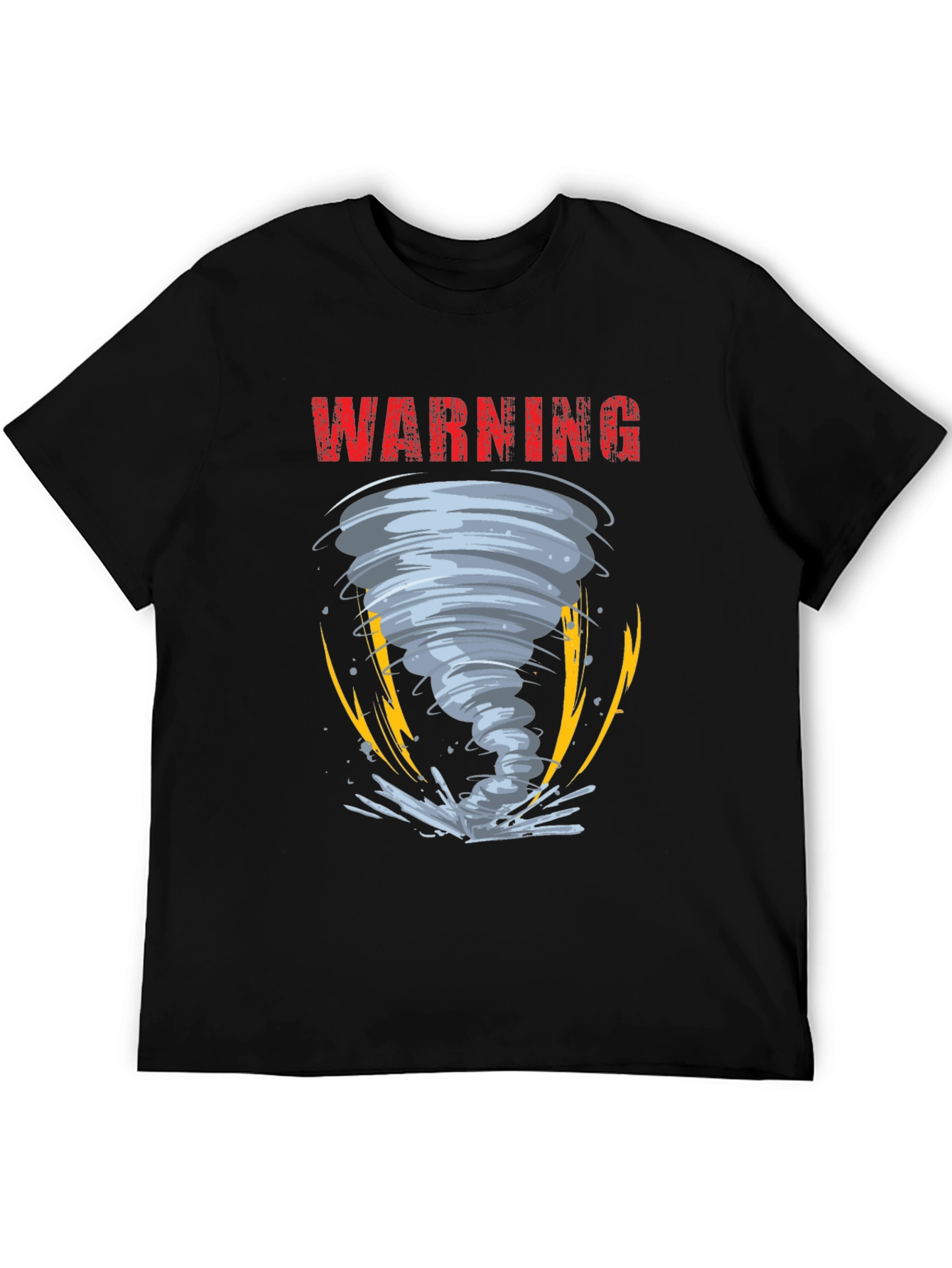 Warning Tornado Graphic Print Mens T-Shirt