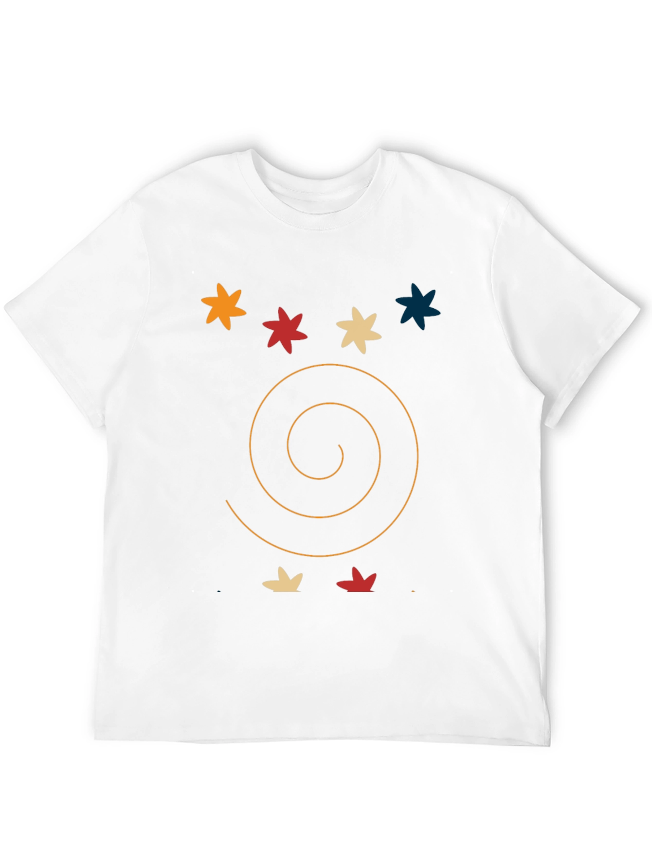 Abstract Graphic Tee: Star & Spiral Black T-Shirt