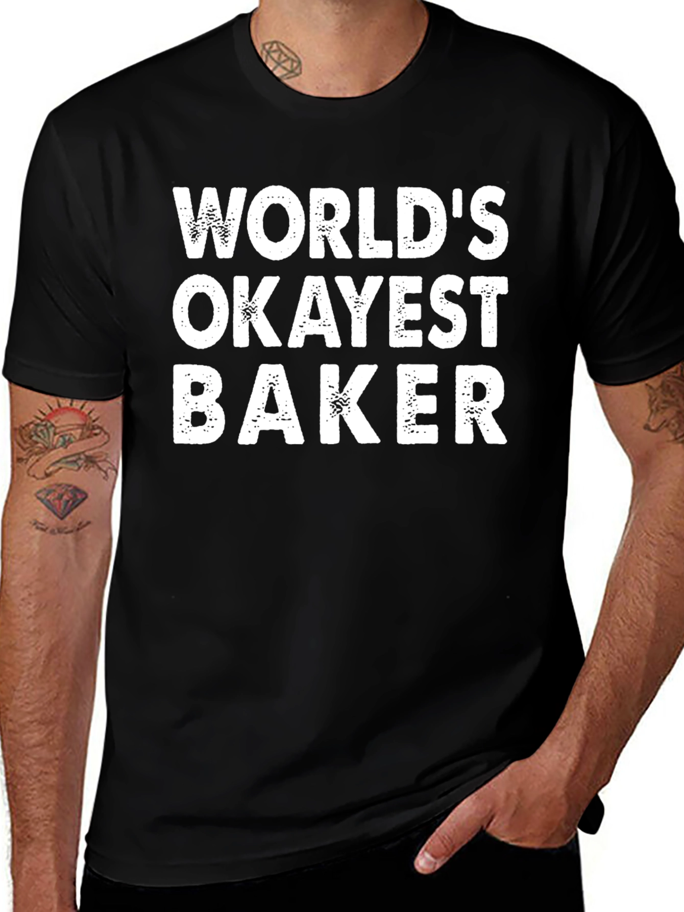 Worlds Okayest Baker - Mens Black T-Shirt
