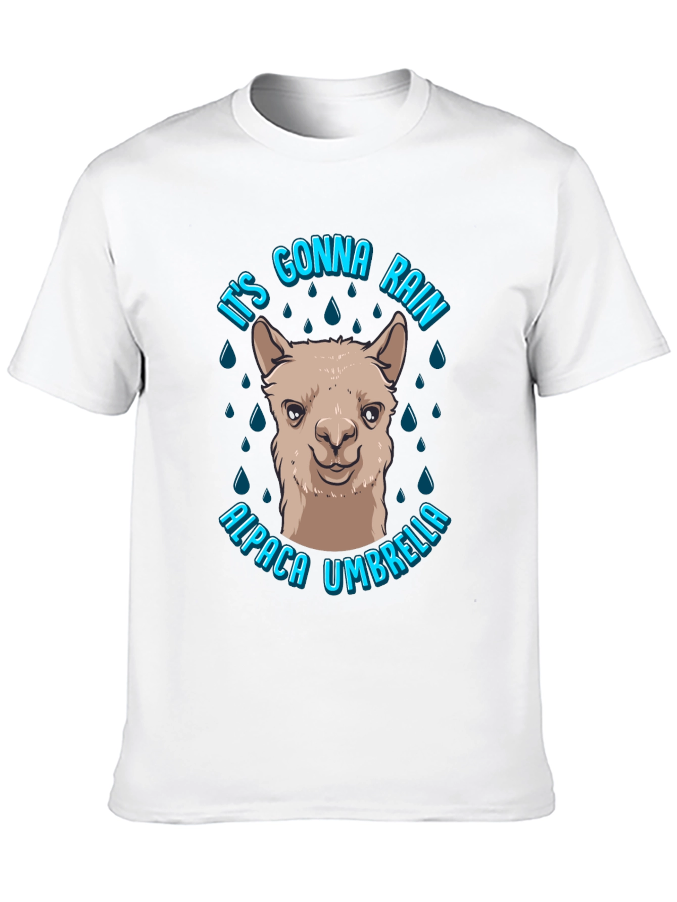 Alpaca Umbrella Graphic T-Shirt - Its Gonna Rain!
