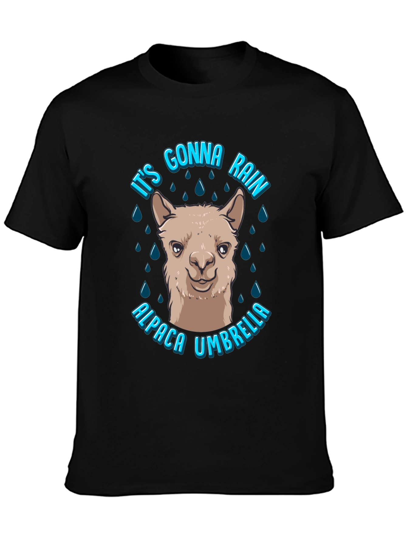 Alpaca Umbrella Graphic T-Shirt - Its Gonna Rain!