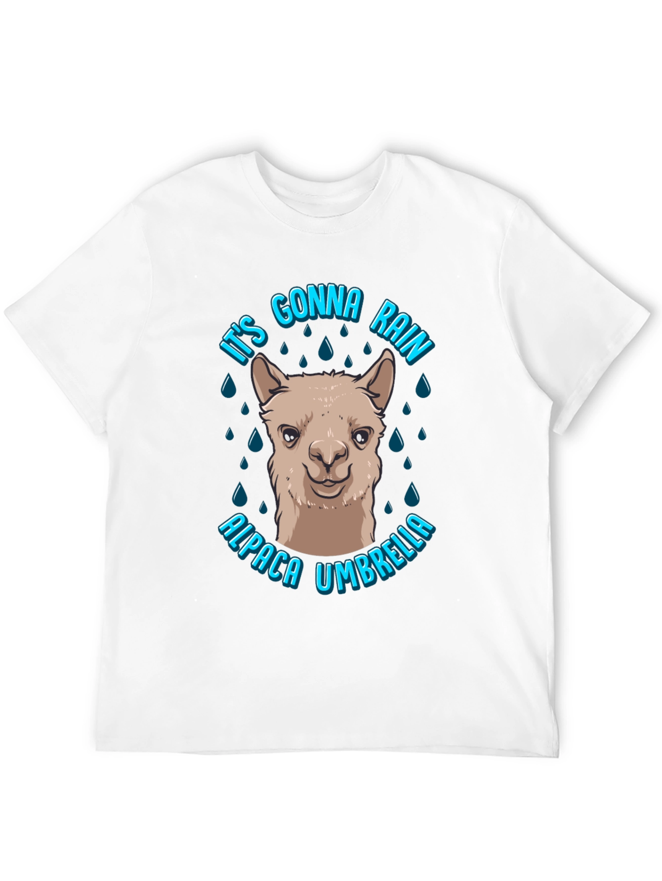 Alpaca Umbrella Graphic T-Shirt - Its Gonna Rain!