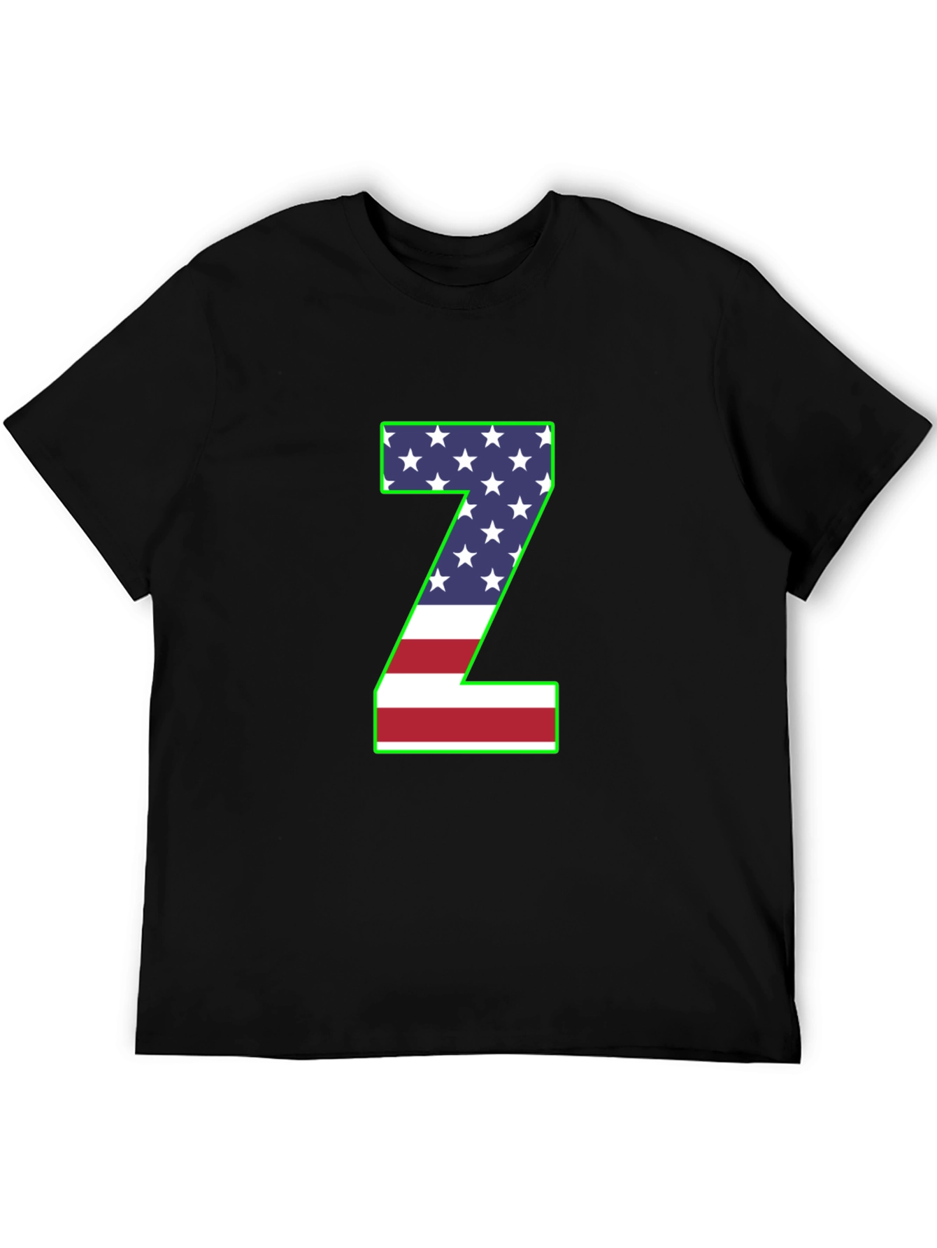 American Flag Z Letter T-Shirt
