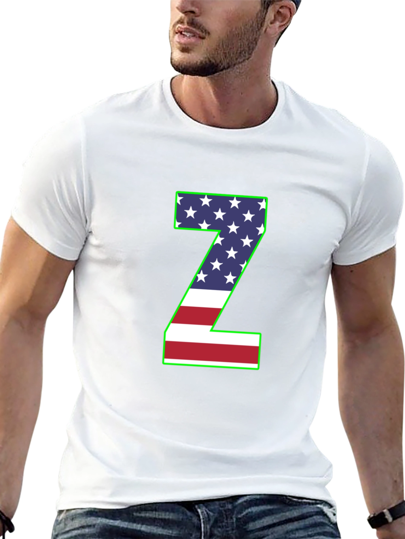 American Flag Z Letter T-Shirt