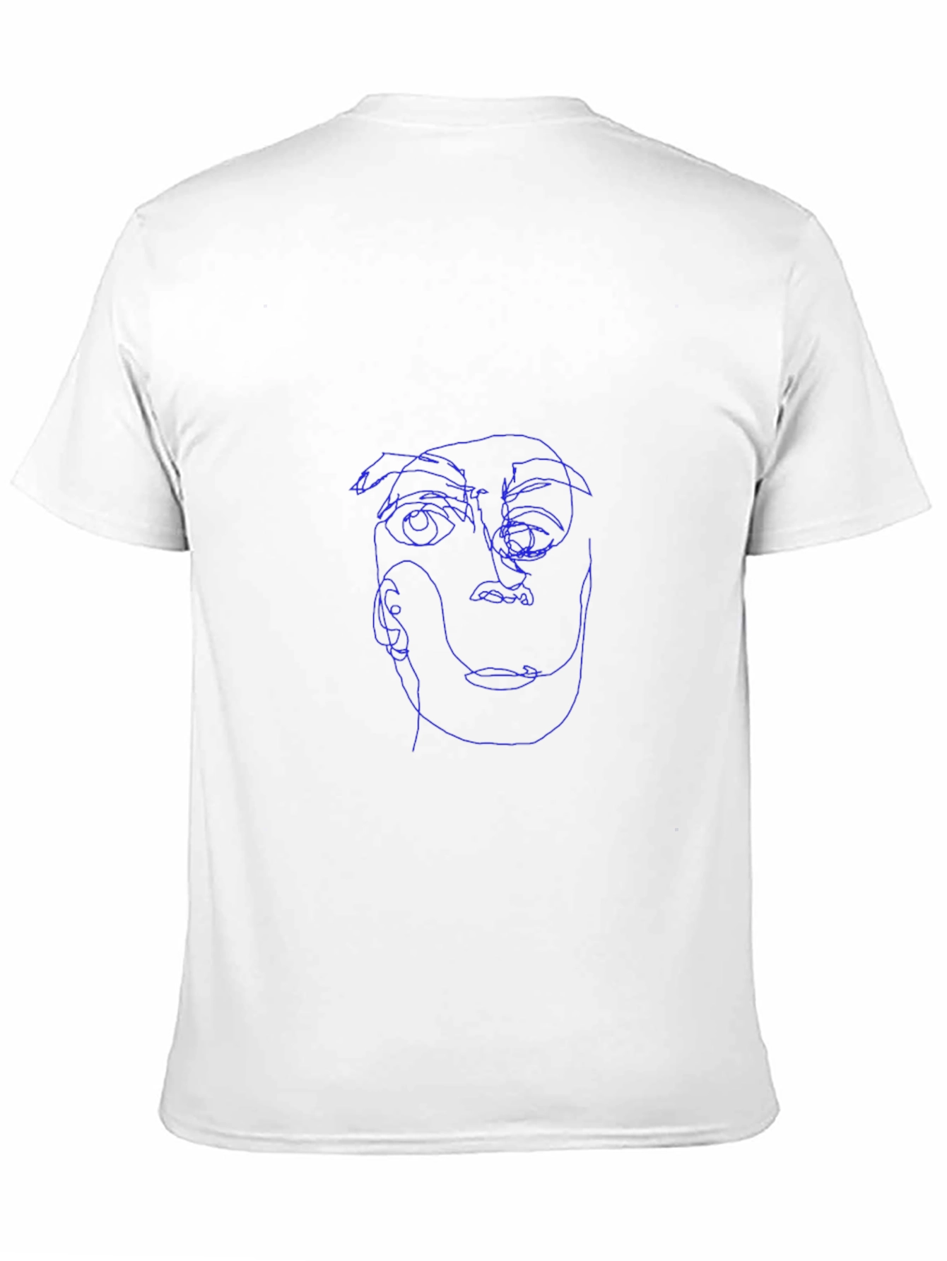Abstract Face Line Art Black T-Shirt