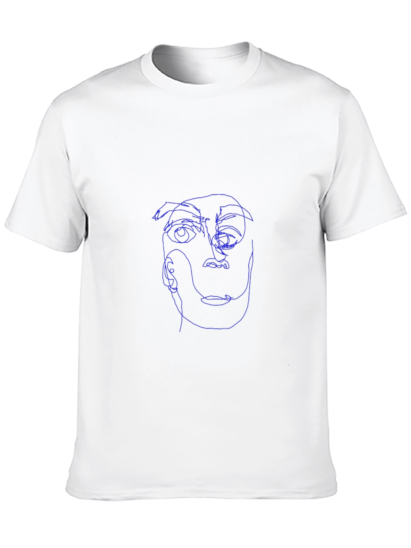 Abstract Face Line Art Black T-Shirt