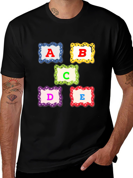 Alphabet T-Shirt: A B C D E Design