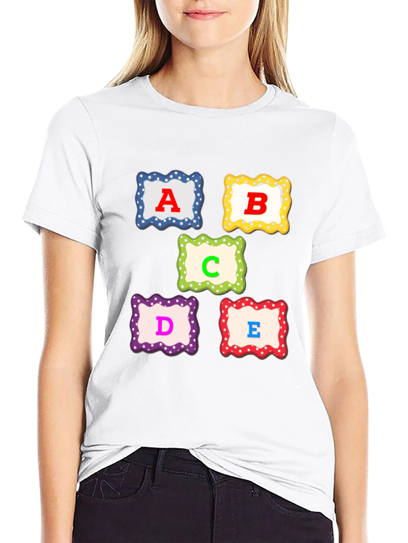 Alphabet T-Shirt: A B C D E Design
