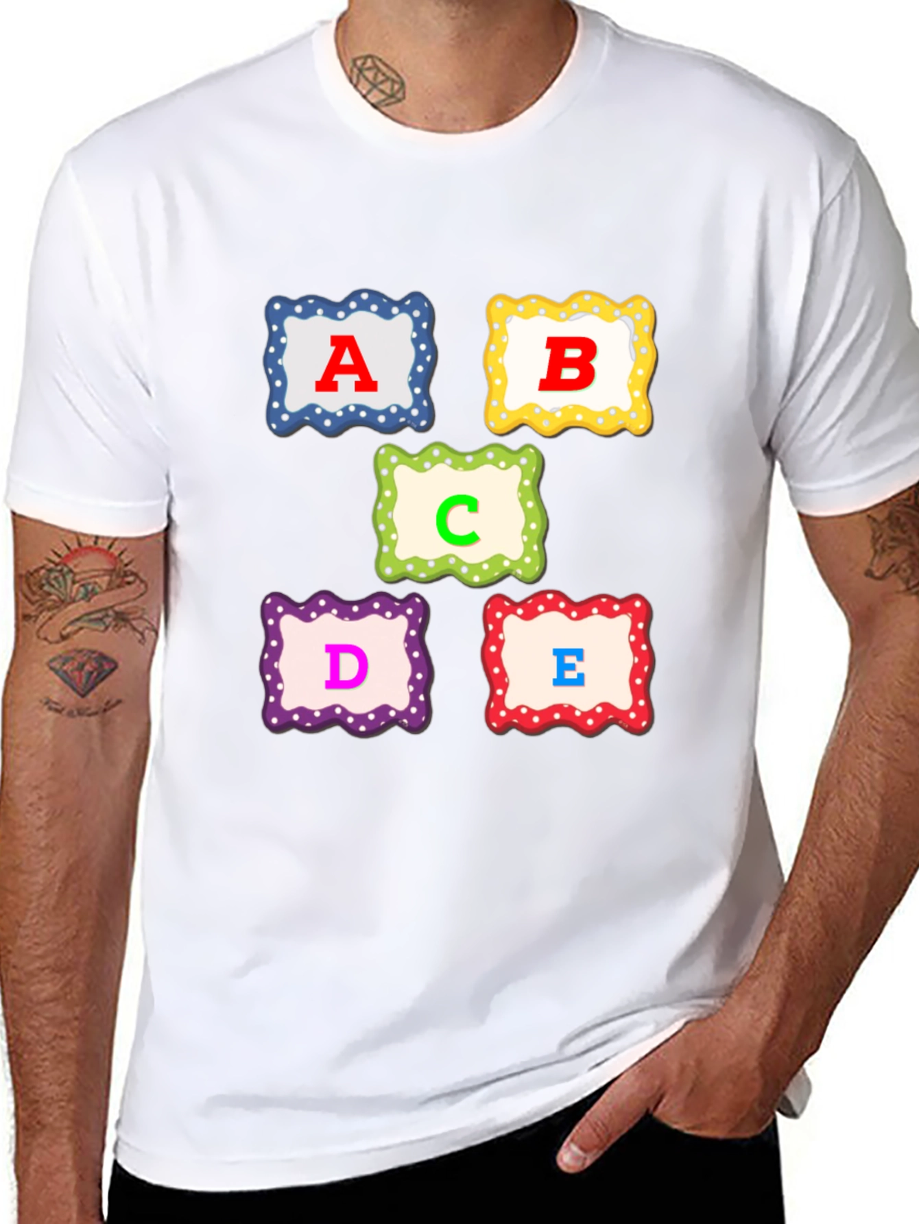 Alphabet T-Shirt: A B C D E Design