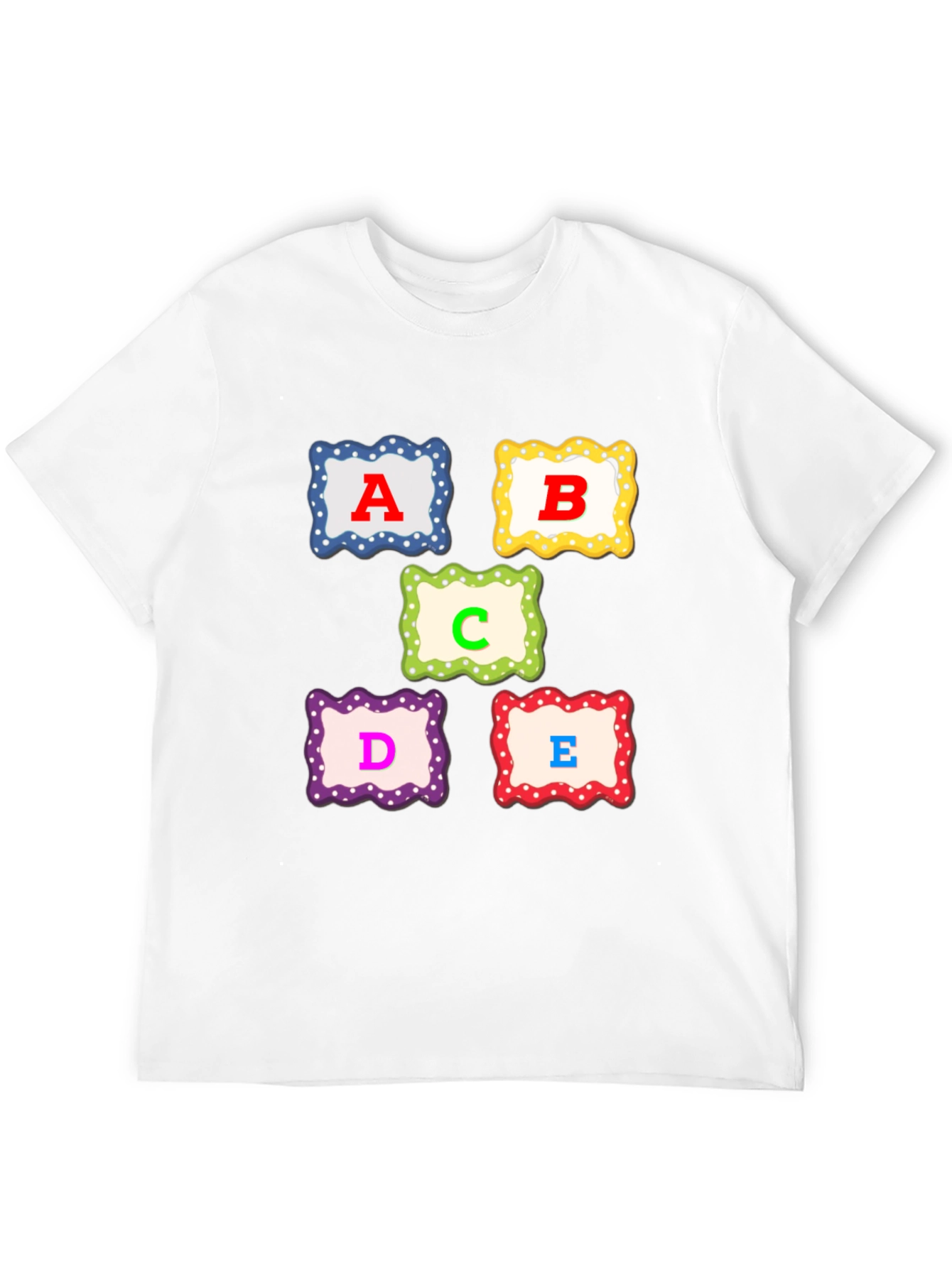 Alphabet T-Shirt: A B C D E Design