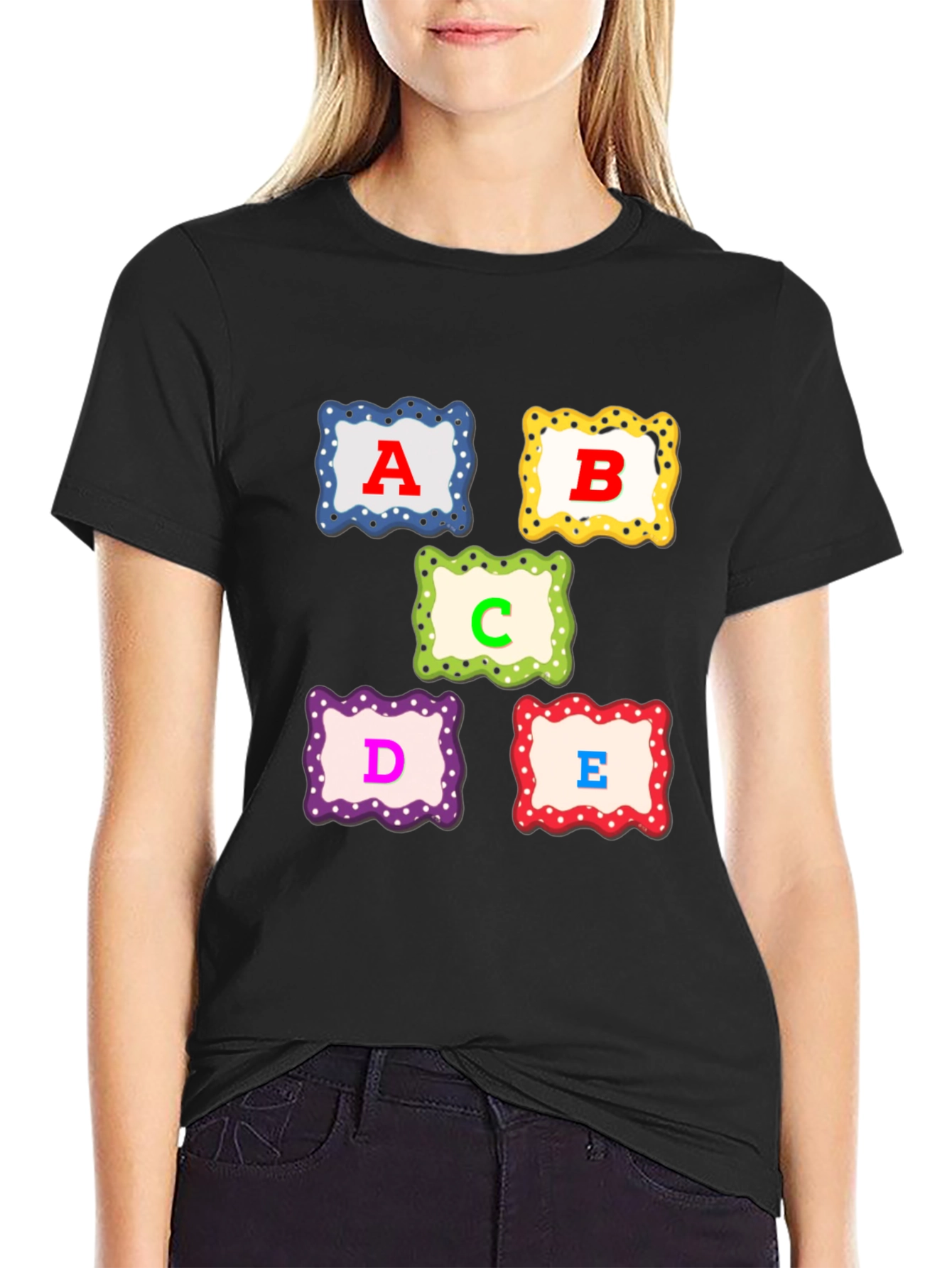 Alphabet T-Shirt: A B C D E Design